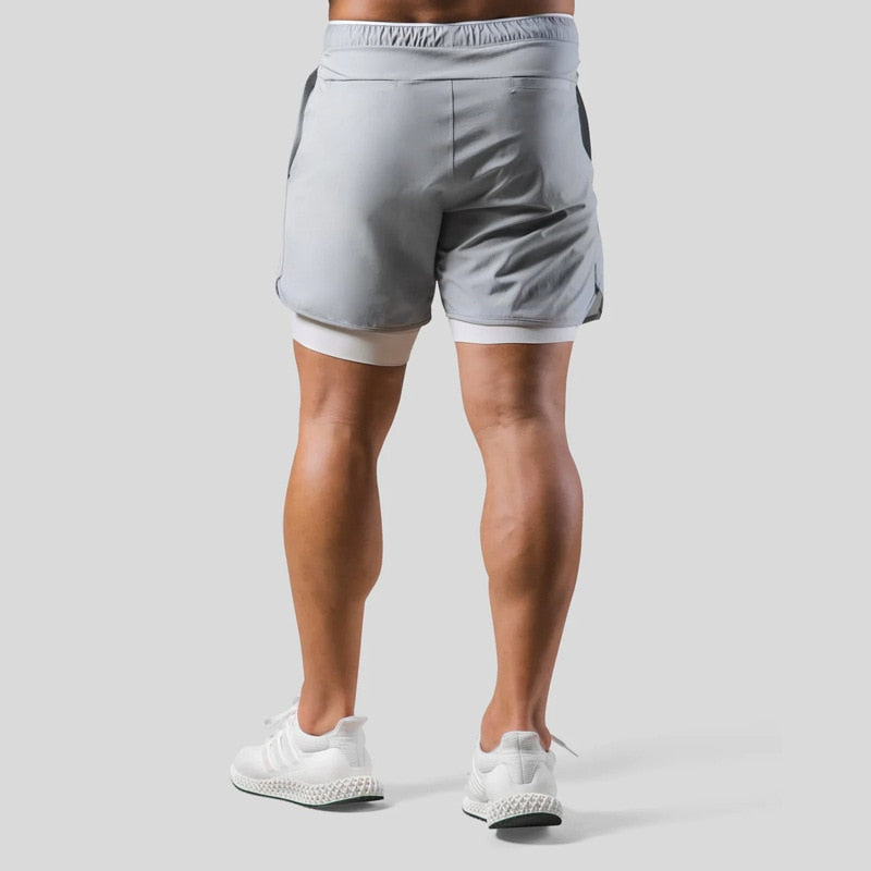 Men's 2-in-1 Shorts – With Phone Pocket, Slim Fit Gym & Running Wear