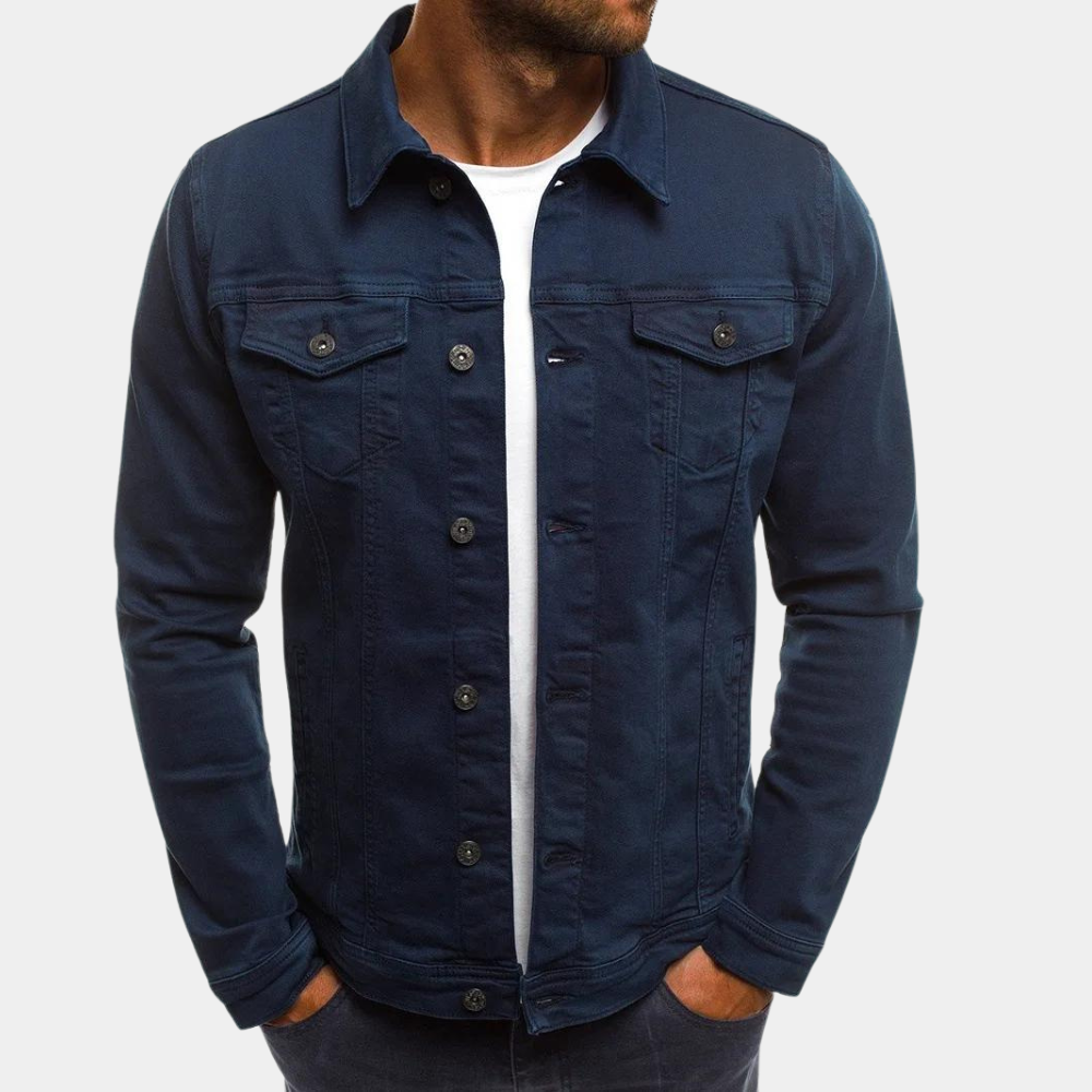 Men's Denim Jacket – Button-Up Classic, Slim Fit Casual Wear