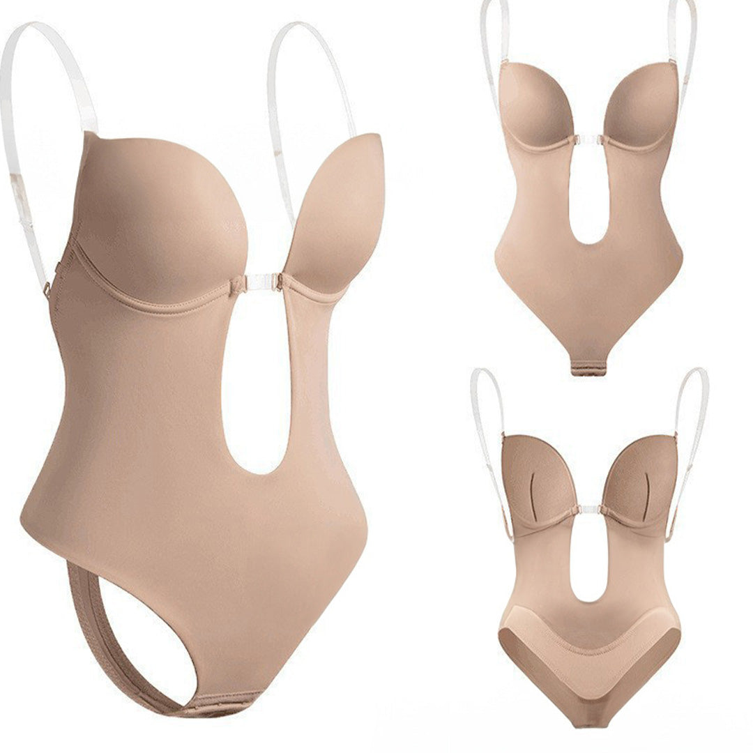 Women's Plunge Body Shaper – Backless Bodysuit, Sculpting for Dresses & Events