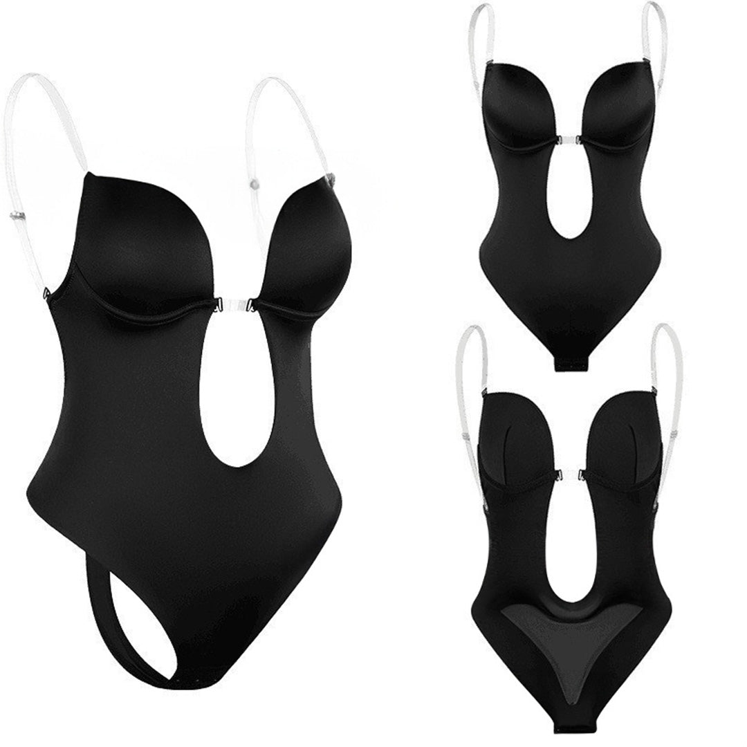 Women's Plunge Body Shaper – Backless Bodysuit, Sculpting for Dresses & Events