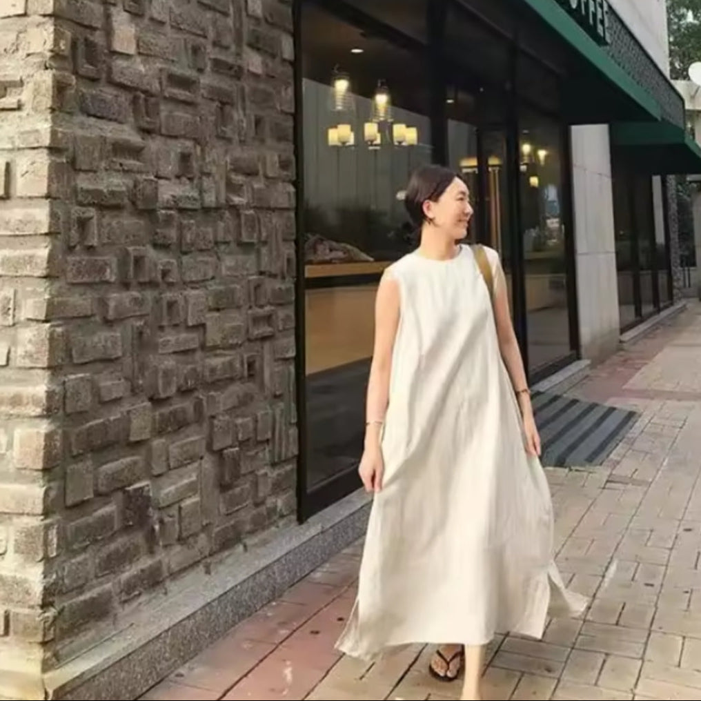 Linen Sleeveless Maxi Dress – Effortless Summer Elegance