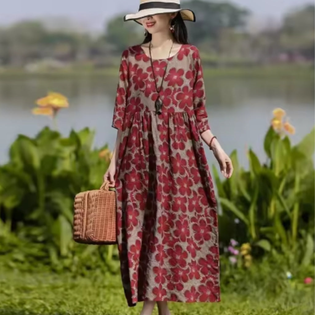 Floral Print Maxi Dress – Relaxed Fit