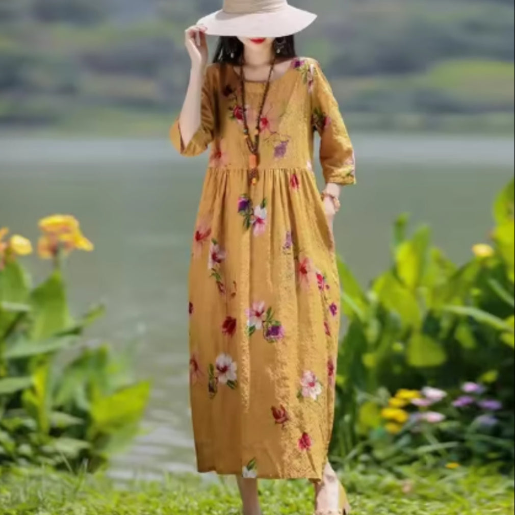 Floral Print Maxi Dress – Relaxed Fit