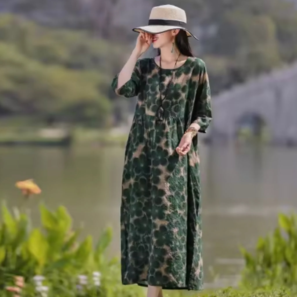 Floral Print Maxi Dress – Relaxed Fit