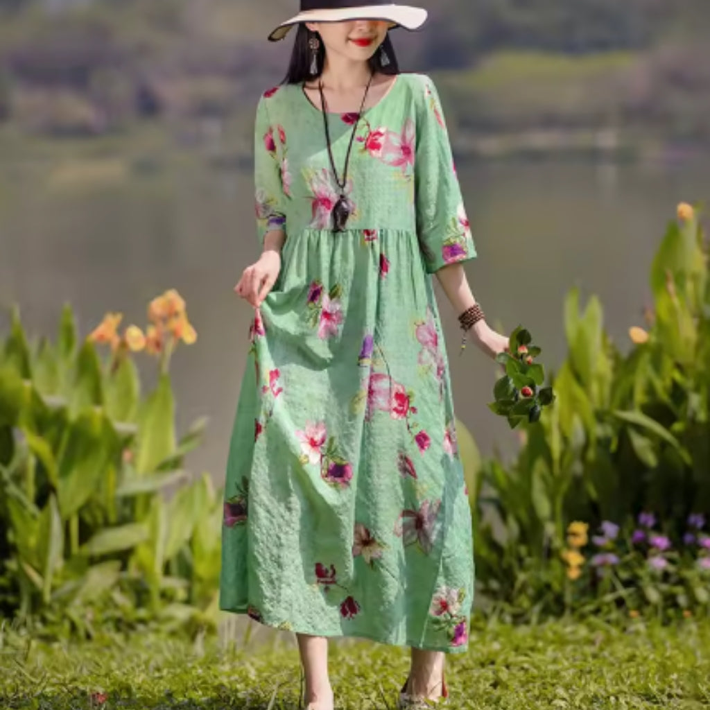 Floral Print Maxi Dress – Relaxed Fit