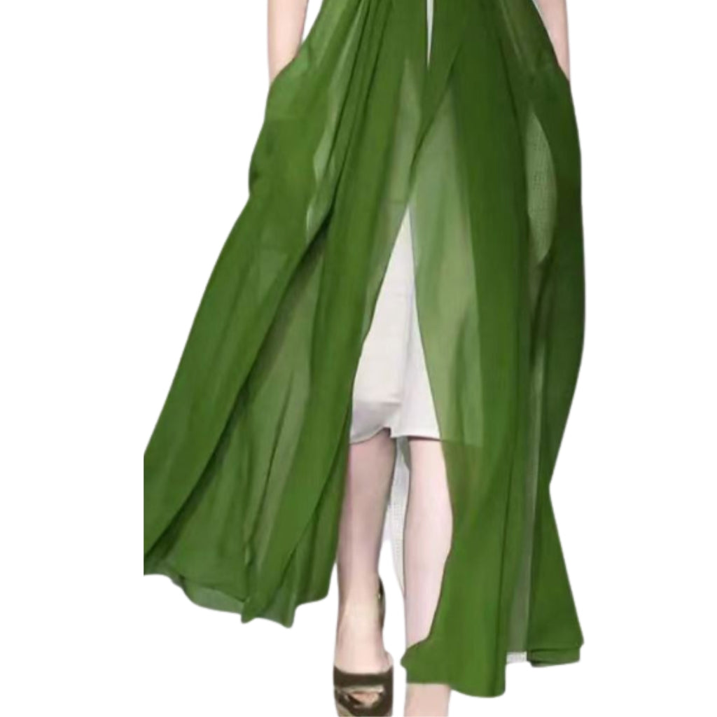 Elegant Italian Silk Longline Duster – Open Front Lightweight Layer