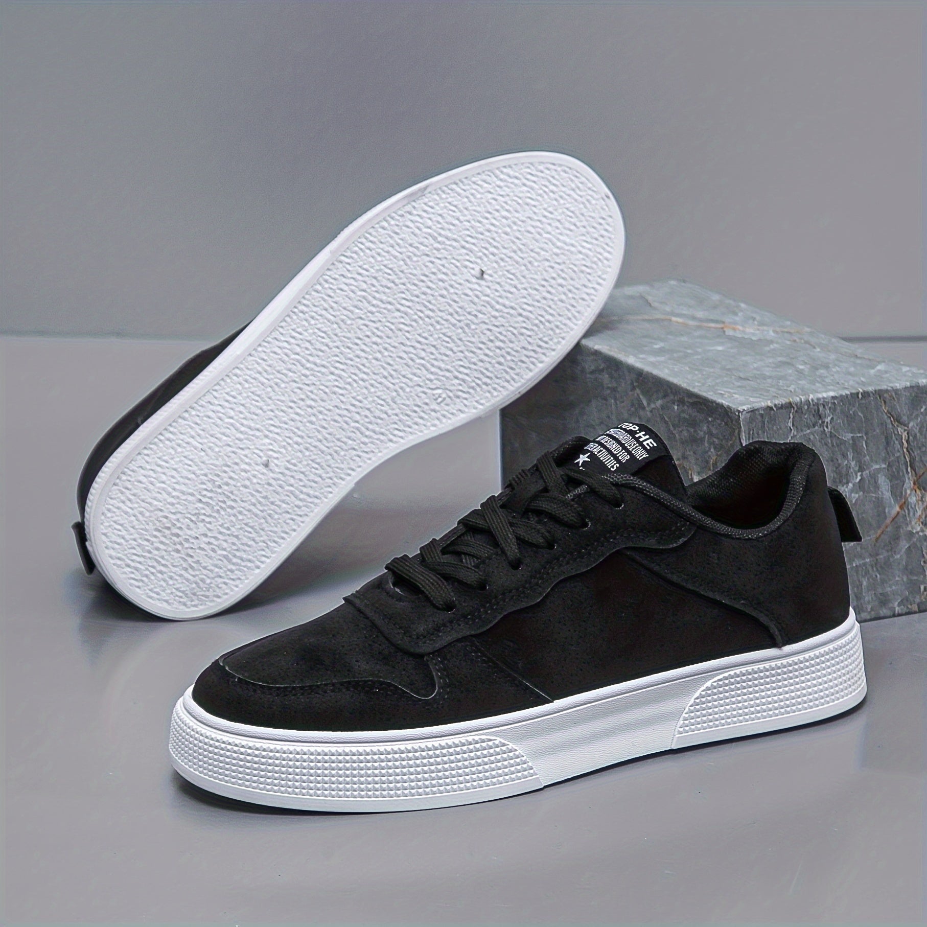 Men’s Trainers – Suede Panel Detail, Cushioned Sole Everyday Footwear