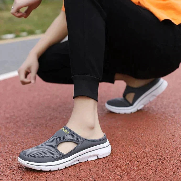Unisex Mule Trainers – Breathable Mesh, Comfy Slip-On Walkers