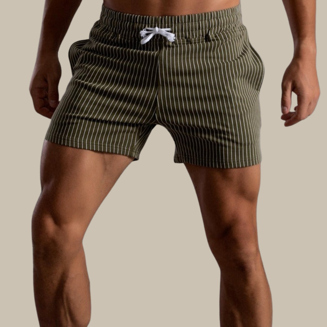 Men's Ribbed Shorts – Drawstring Waist, Relaxed Fit Casual Summer Wear