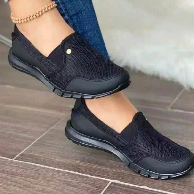 Womens Slip-On Trainers – Breathable Mesh, Comfy Everyday Casual Shoes
