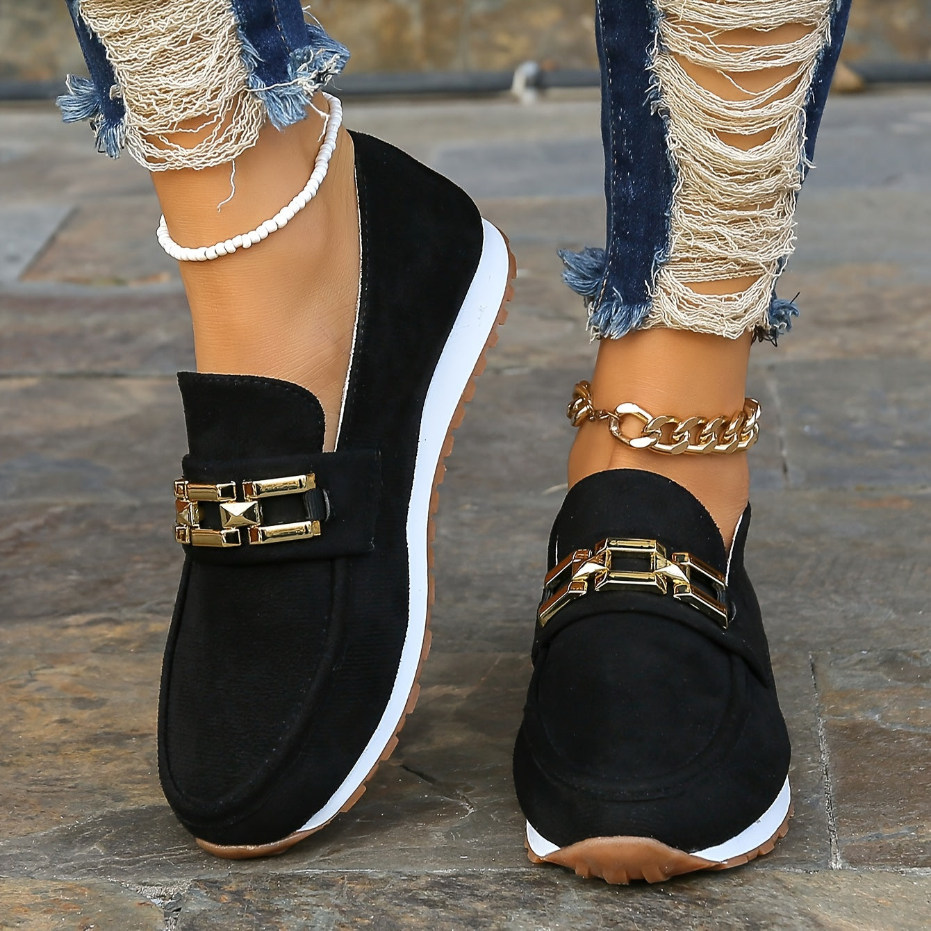 Women's Smart Trainers – Buckle Loafer, Comfy Work Pumps