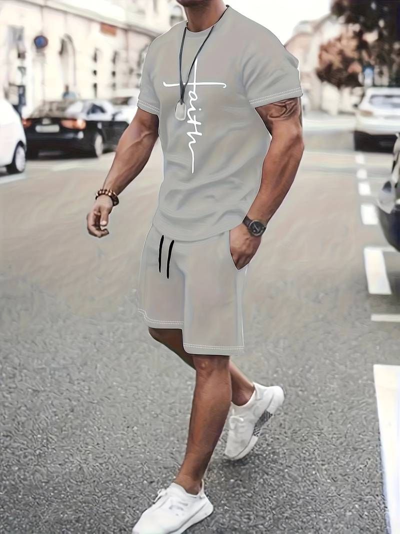 Men's Co-ord Set – Graphic Print, Relaxed Fit Summer Loungewear