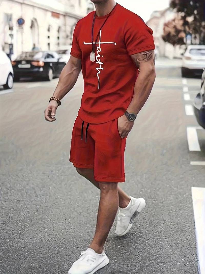 Men's Co-ord Set – Graphic Print, Relaxed Fit Summer Loungewear
