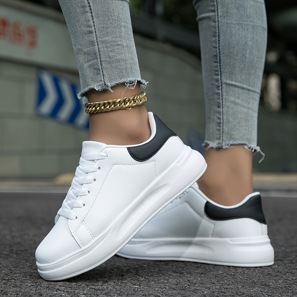 Women's Platform Trainers – Classic Court Design, Comfortable Everyday Shoes