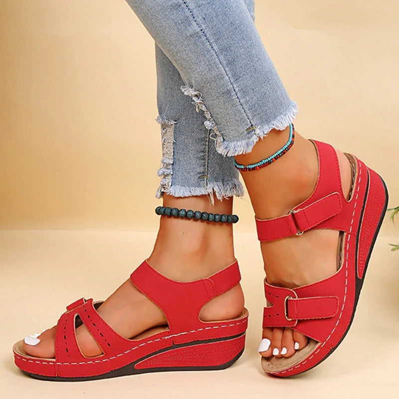 Women's Wedge Sandals – Adjustable Strap, Comfy Everyday Summer Shoes