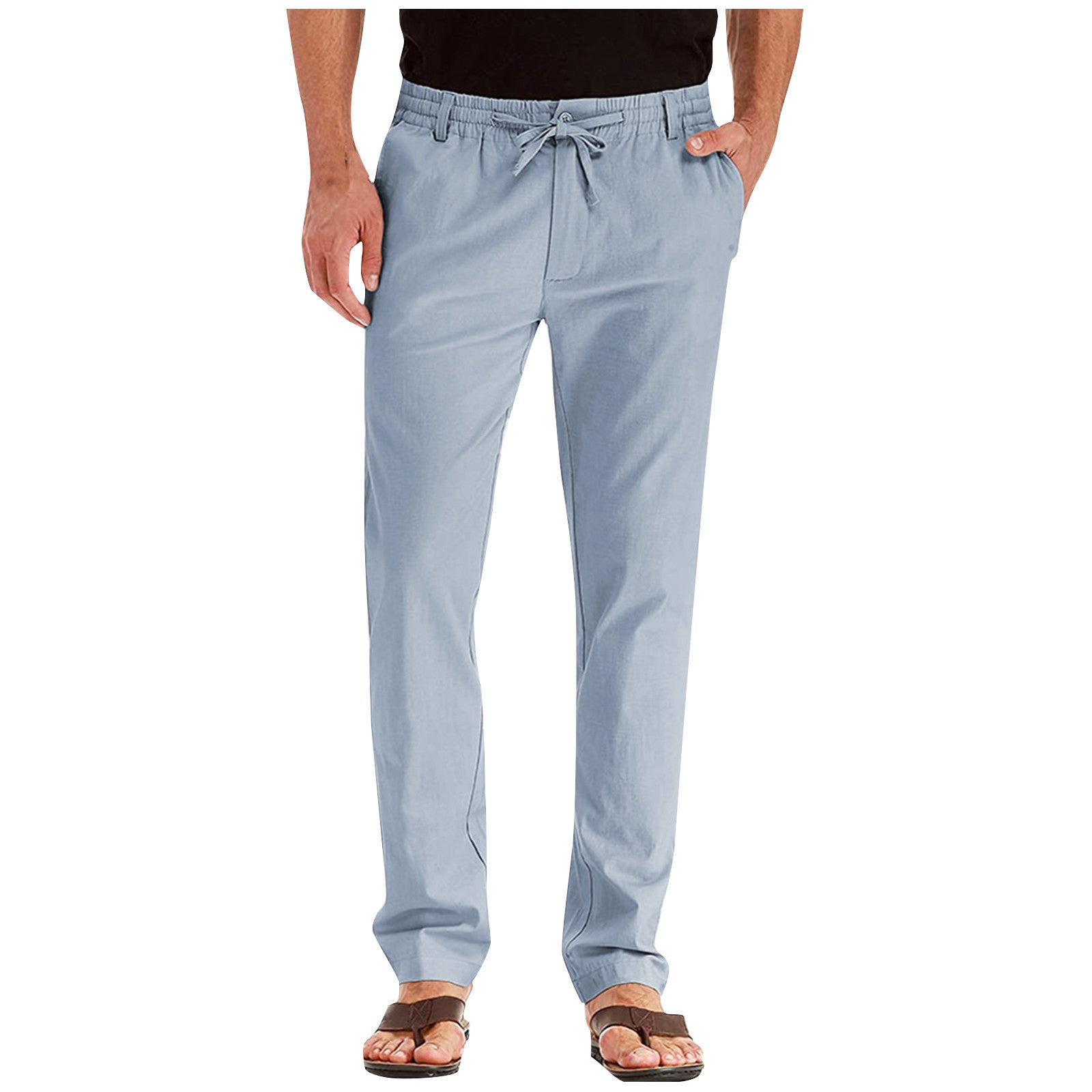 Men's Trousers – Drawstring Waist, Lightweight Smart Casual