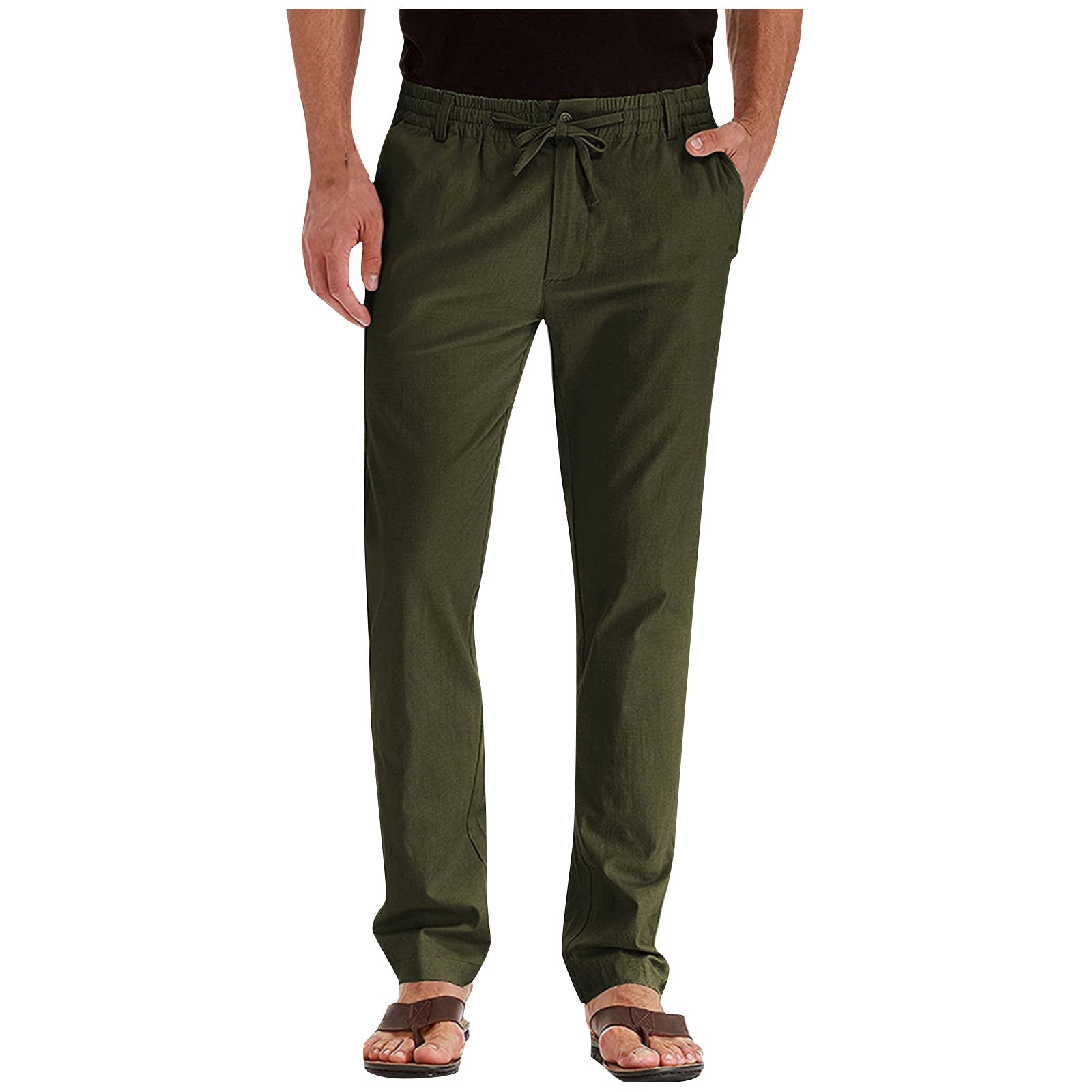 Men's Trousers – Drawstring Waist, Lightweight Smart Casual