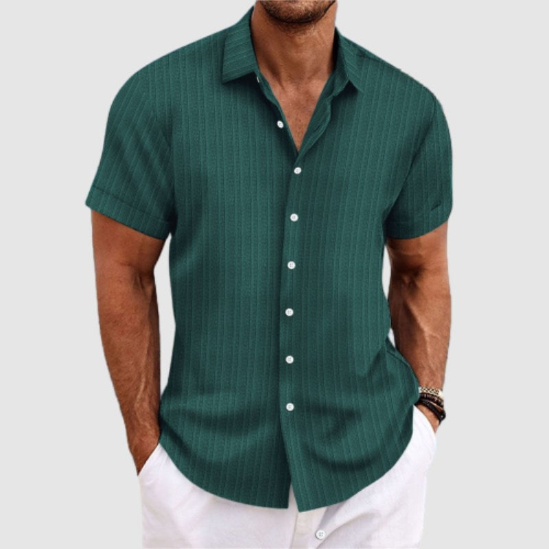 Men's Linen Shirt – Striped, Relaxed Fit Summer Holiday