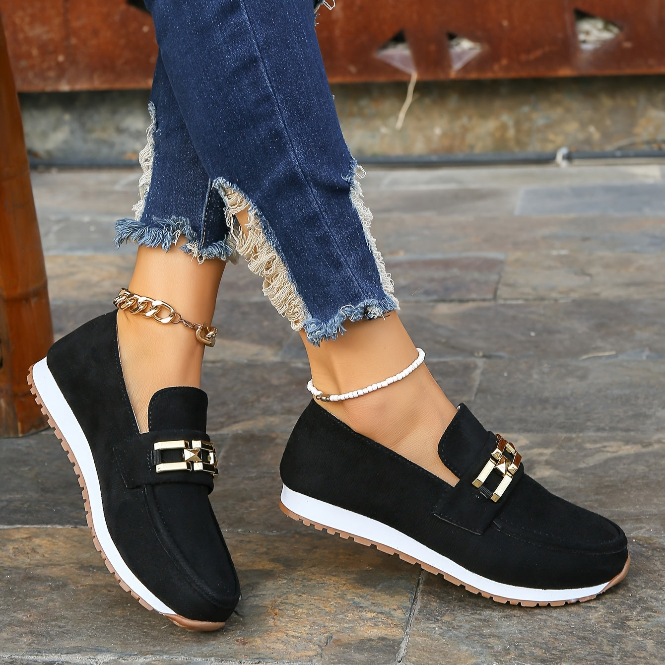 Women's Smart Trainers – Buckle Loafer, Comfy Work Pumps