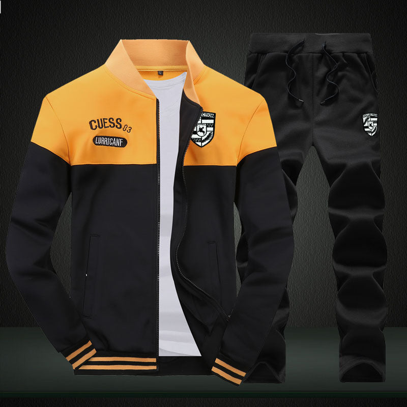 Men's Tracksuit – Colour Block, Slim Fit Loungewear