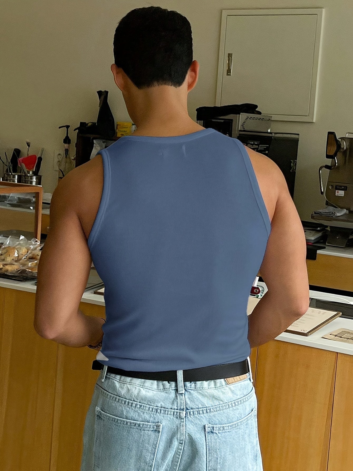 Men's Gym Vest – Ribbed Knit, Muscle Fit Workout Top