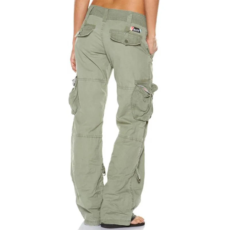 Women's Cargo Trousers – Multi-Pocket, Relaxed Fit Y2K Streetwear