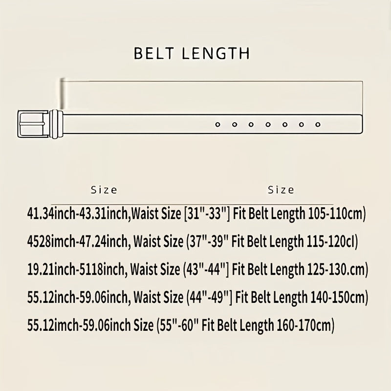 Men's Belt – Classic Pin Buckle, Smart Casual for Jeans & Trousers