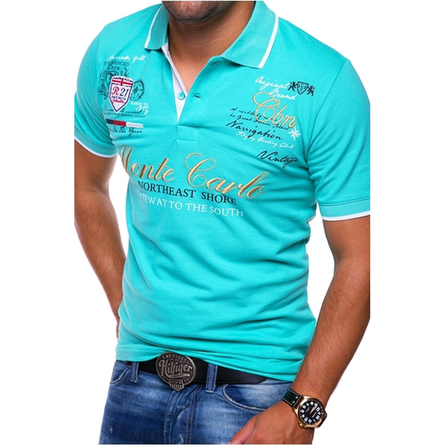 Men's Polo Shirt – Embroidered Graphic, Slim Fit Smart Casual