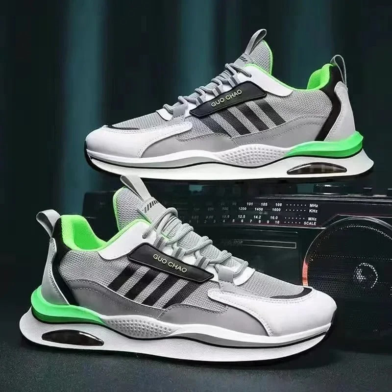 Men's Chunky Trainers – Retro Stripe Design, Comfortable Casual Streetwear