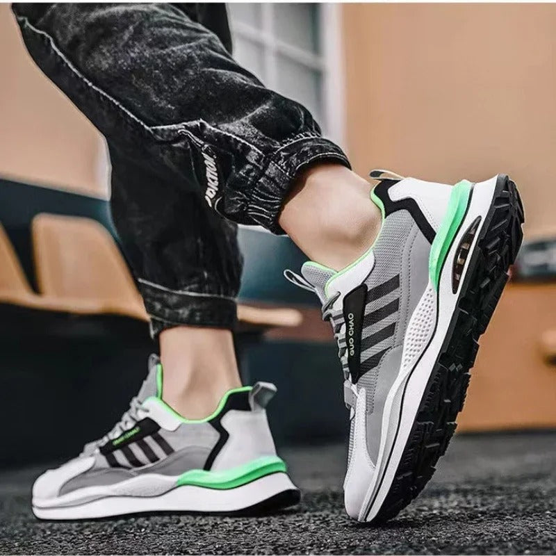 Men's Chunky Trainers – Retro Stripe Design, Comfortable Casual Streetwear