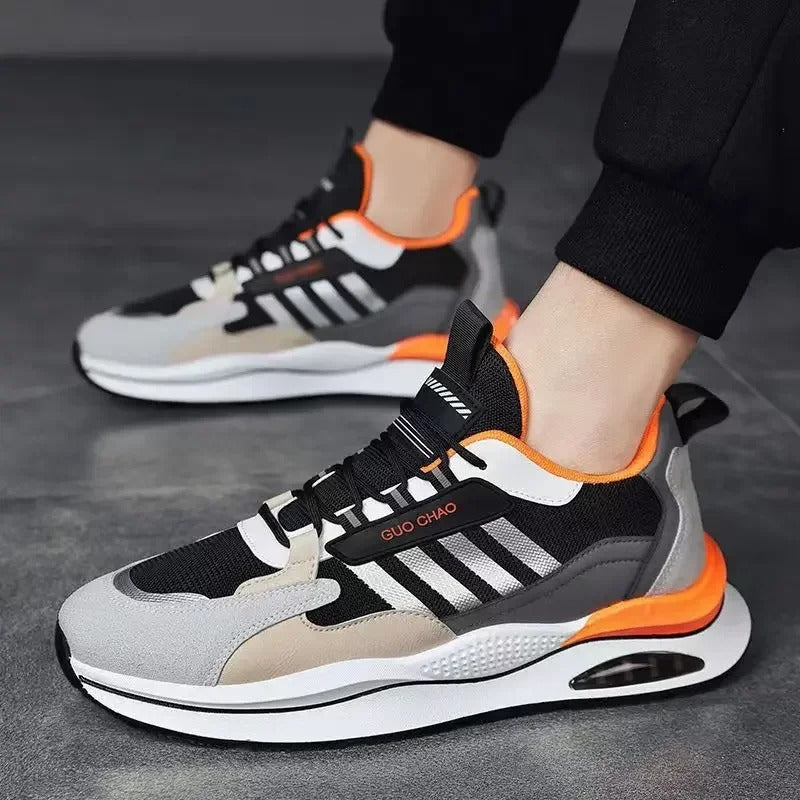 Men's Chunky Trainers – Retro Stripe Design, Comfortable Casual Streetwear