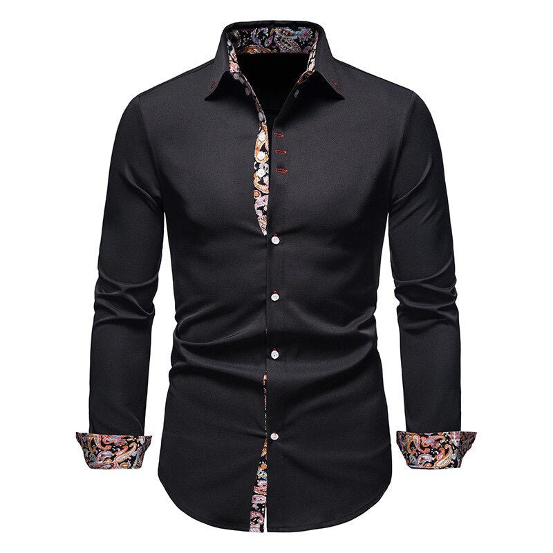 Men's Button Down Shirt – Contrast Trim, Slim Fit Smart Casual Wear