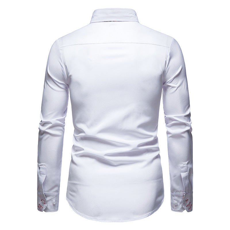 Men's Button Down Shirt – Contrast Trim, Slim Fit Smart Casual Wear