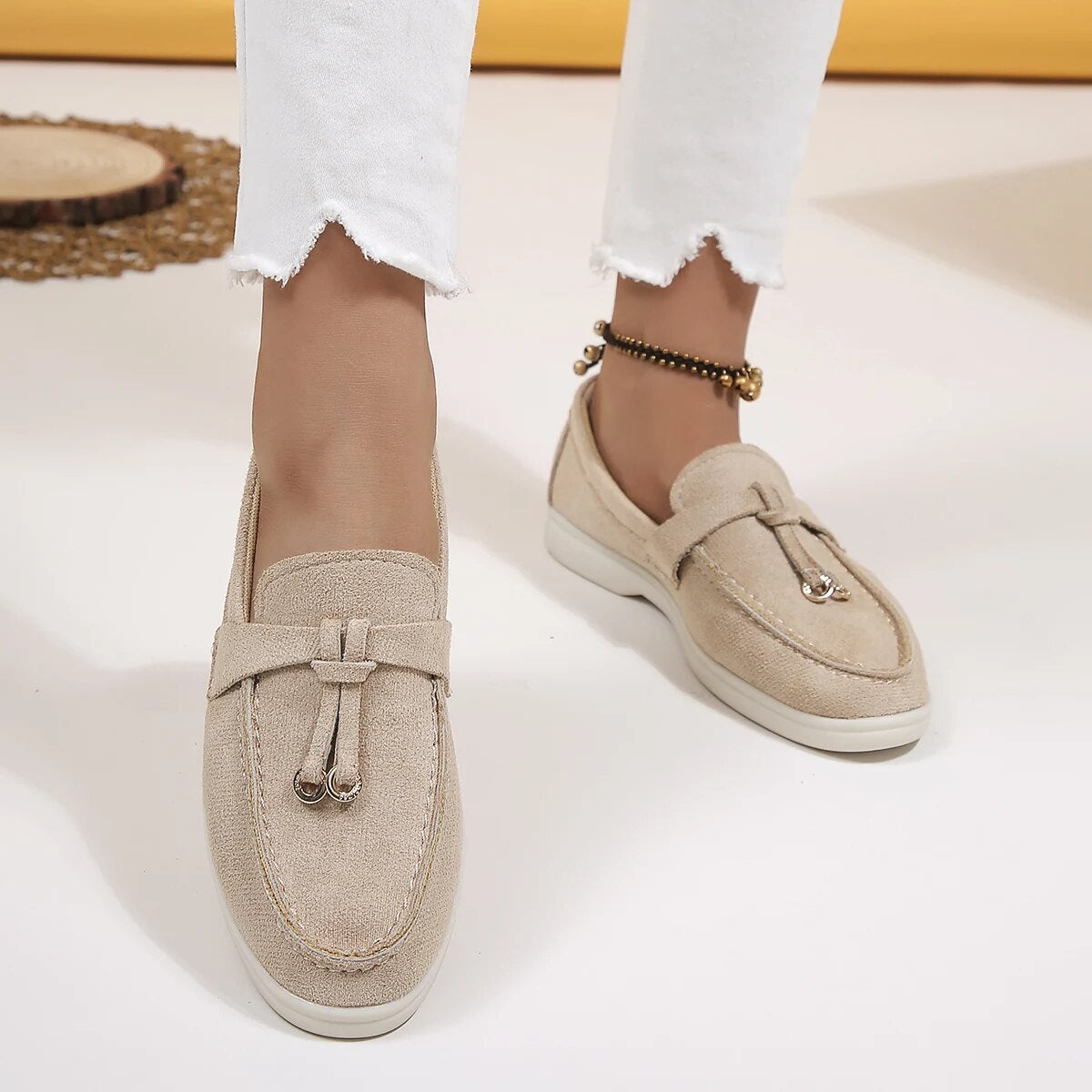 Ladies' Wedge Loafers – Hidden Heel Design, Comfortable Slip-On Casual Shoes