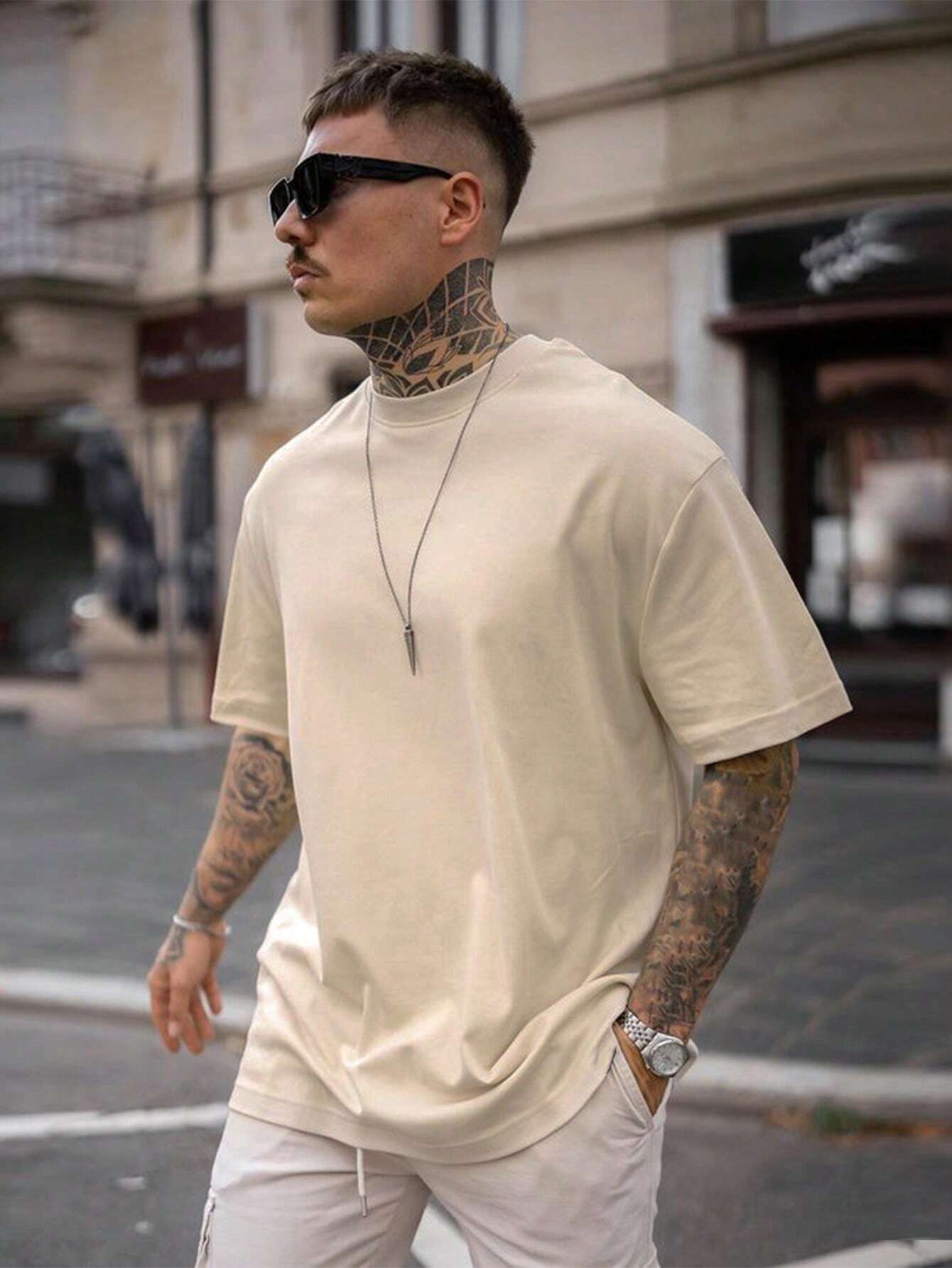Men's T-Shirt – Plain Crew Neck, Relaxed Fit Casual Summer Top