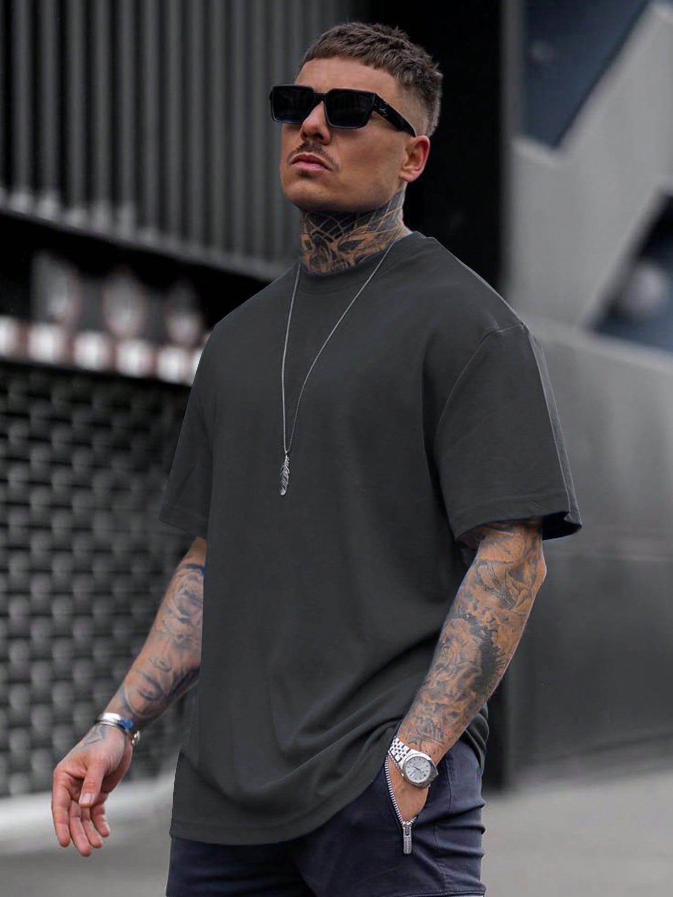 Men's T-Shirt – Plain Crew Neck, Relaxed Fit Casual Summer Top