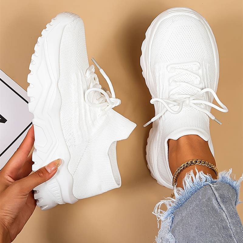 Women's Chunky Trainers – Sock-Fit Upper, Comfy Everyday Style