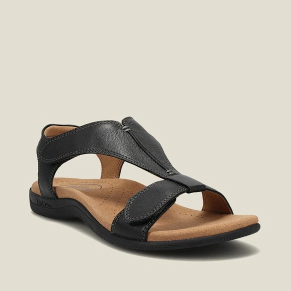 Women's Leather Sandals – Adjustable Straps, Cushioned Fit for Casual Days
