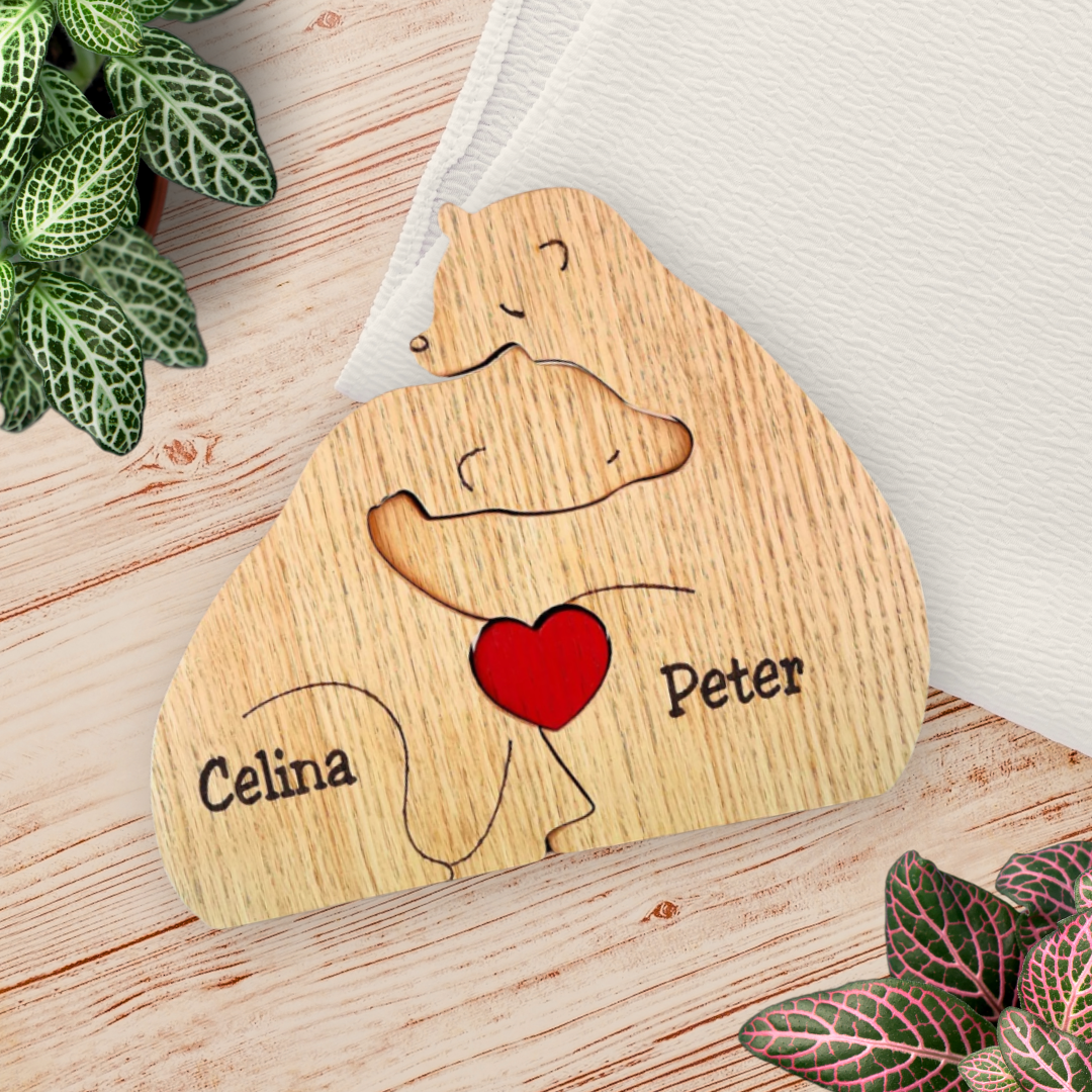 Personalized Wooden Bears Family Puzzle