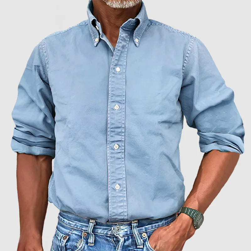 Men's Casual Shirt – Button-Down Collar, Classic Fit Smart Casual