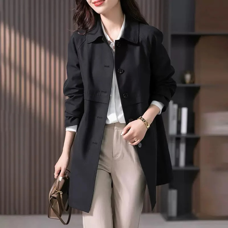 Women's Trench Coat – Single Breasted, Lightweight Smart Casual