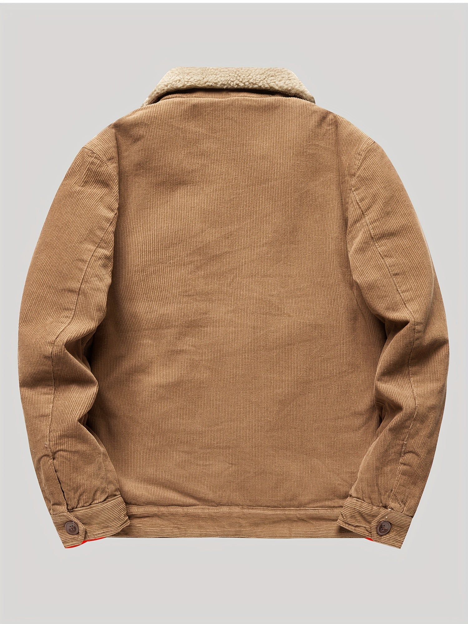 Sherpa-Lined Corduroy Jacket – Vintage Button-Up with Warm Fleece Collar