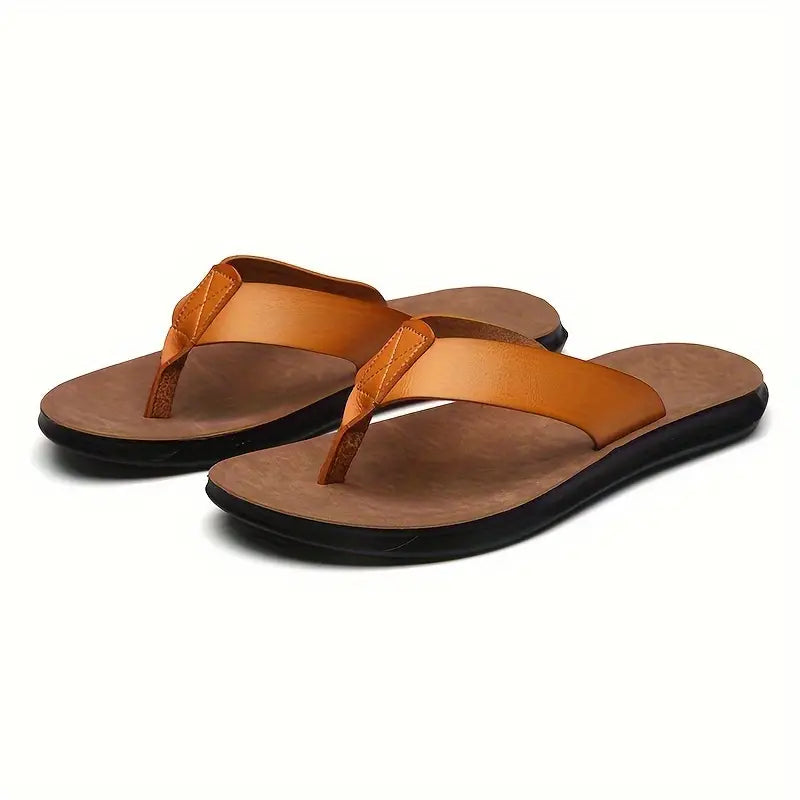 Men's Flip Flops – Wide Strap, Cushioned Summer Holiday Sandals