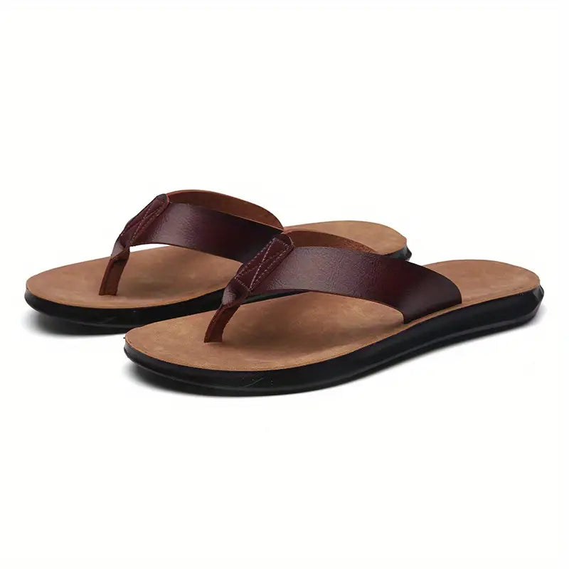 Men's Flip Flops – Wide Strap, Cushioned Summer Holiday Sandals