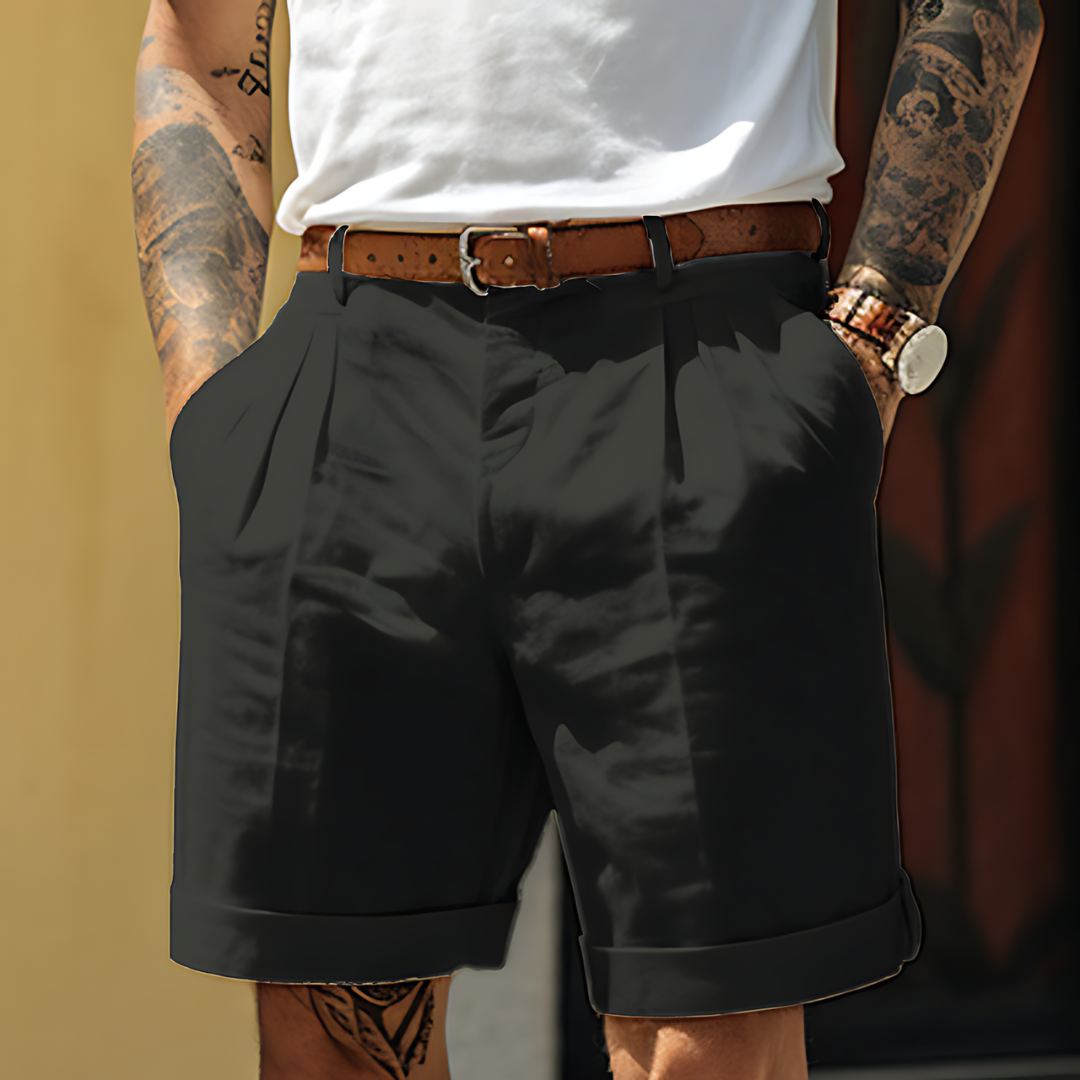 Men's Linen Shorts – Pleated, Relaxed Fit Holiday Style