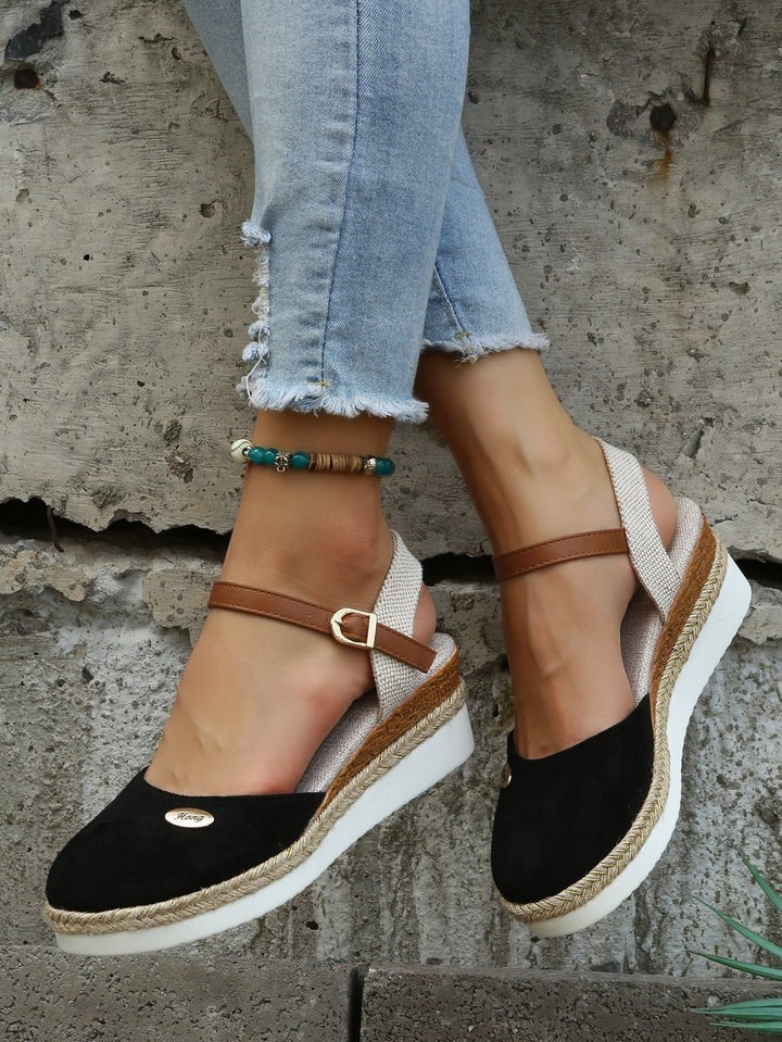 Women's Wedge Sandals – Closed Toe Ankle Strap, Comfy Summer Holiday Shoes