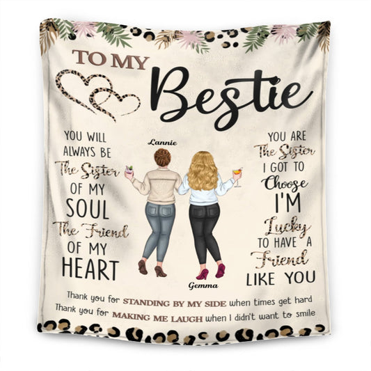 To my bestie - Sister Of Soul Friend Of Heart - Personalized Premium Blanket - Ver 2™