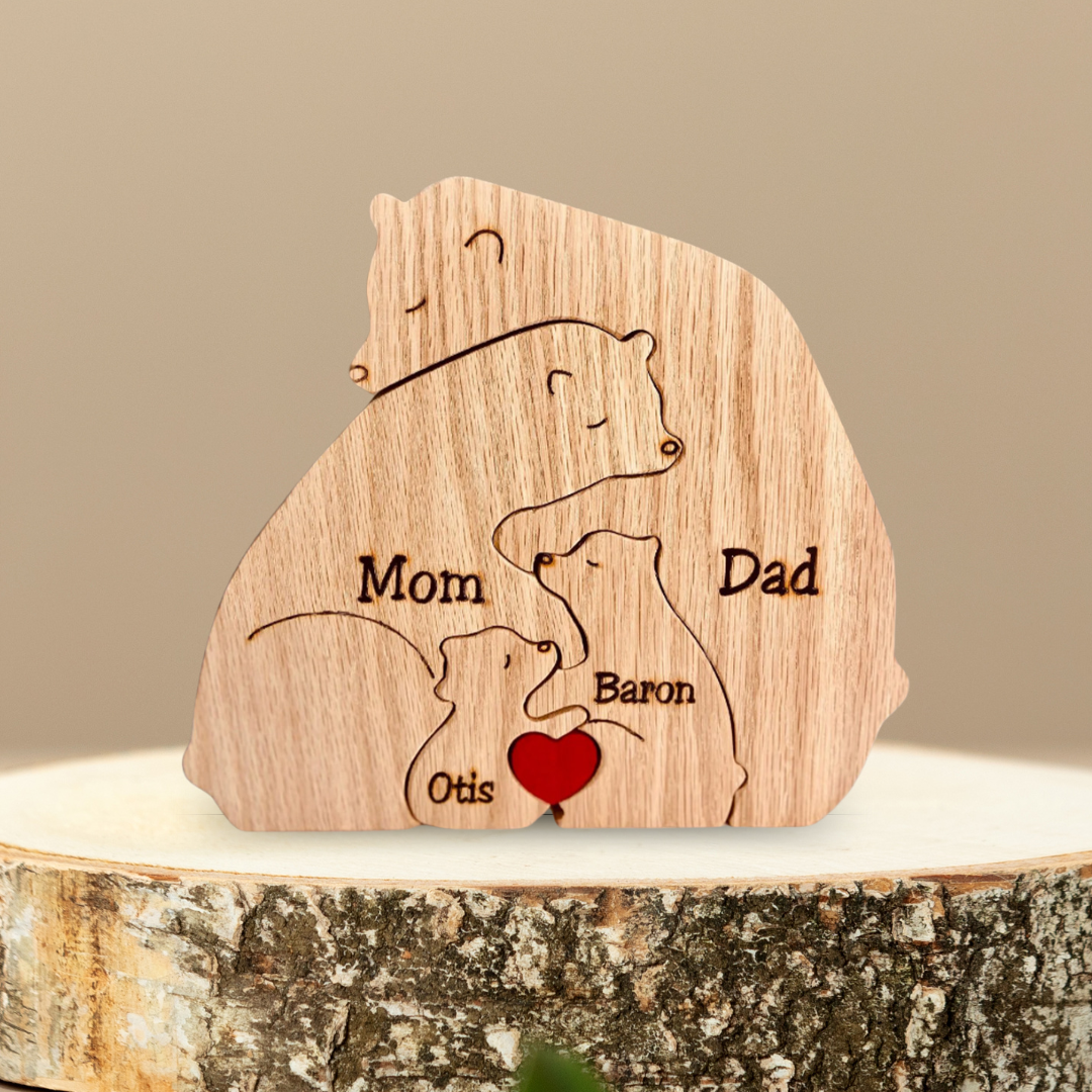 Personalized Wooden Bears Family Puzzle