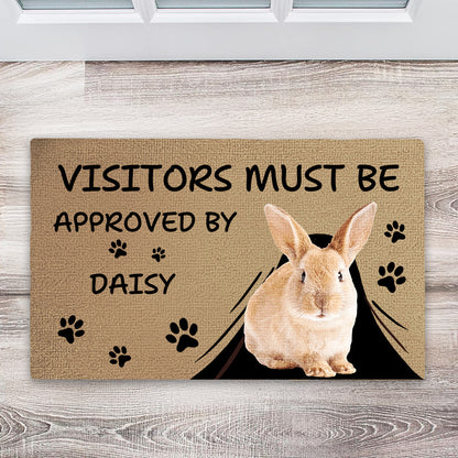 Visitors Must Be Approved By - Gift for Pet Owners - Personalized Doormat