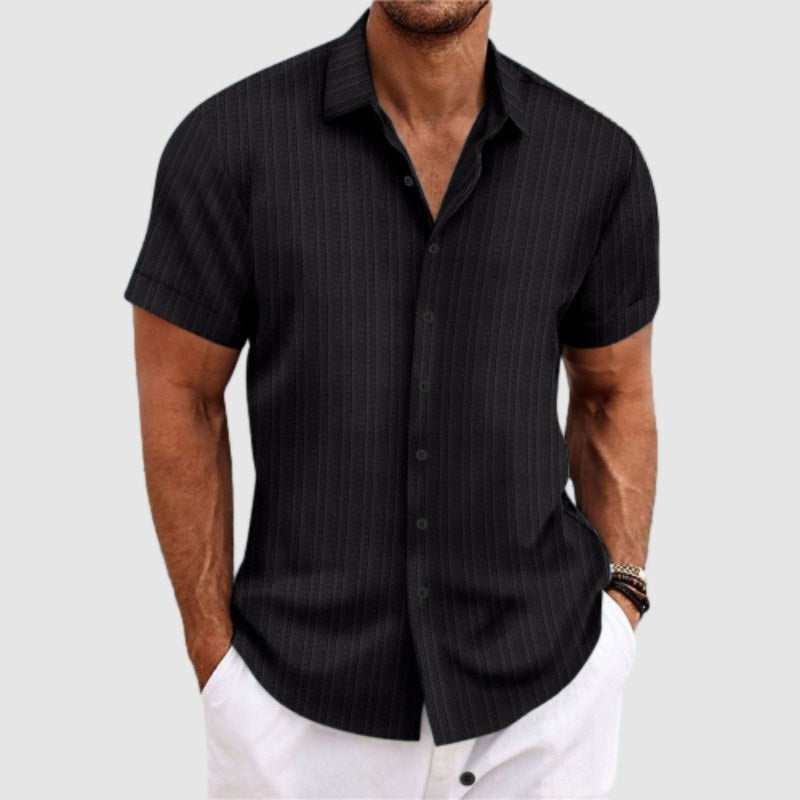 Men's Linen Shirt – Striped, Relaxed Fit Summer Holiday